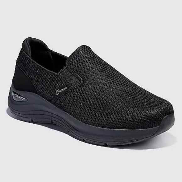 Skechers Other - Men’s black NWT Skechers sport porter slip on arch support sneakers size 10 wide